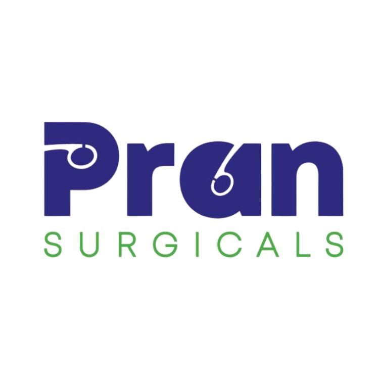 Pran Surgicals logo (white)